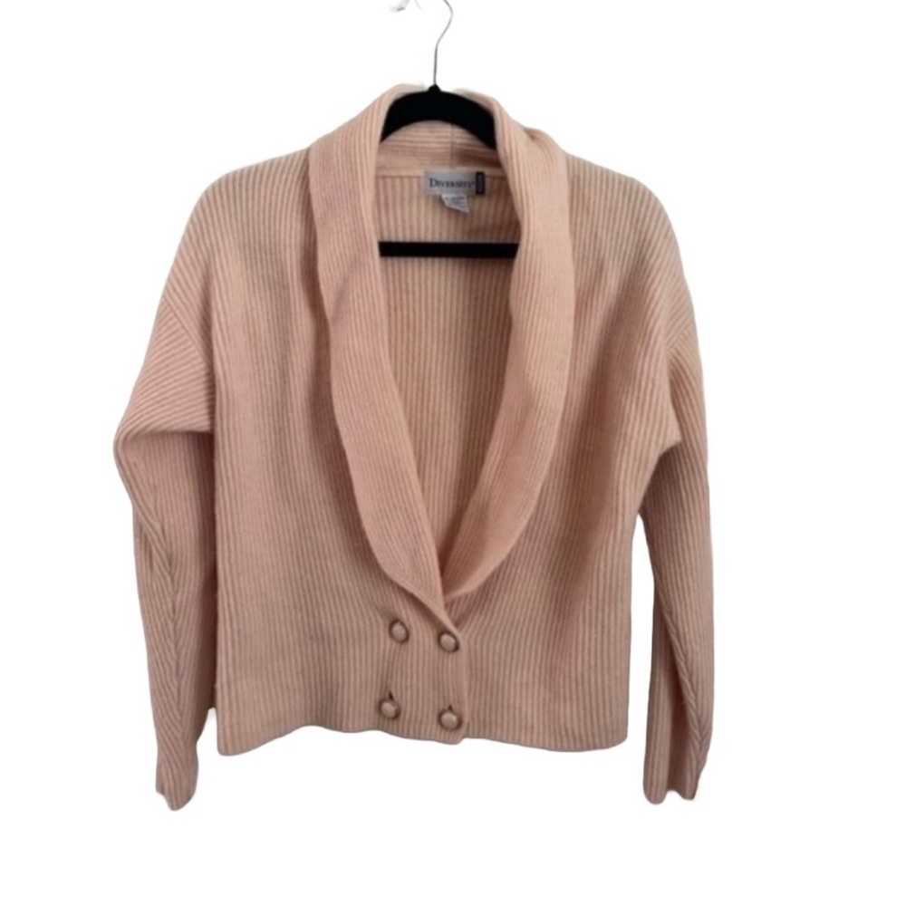 Diversity Womens M Wool Angora Blend Cardigan Soft Classic Vintage Staple Cozy